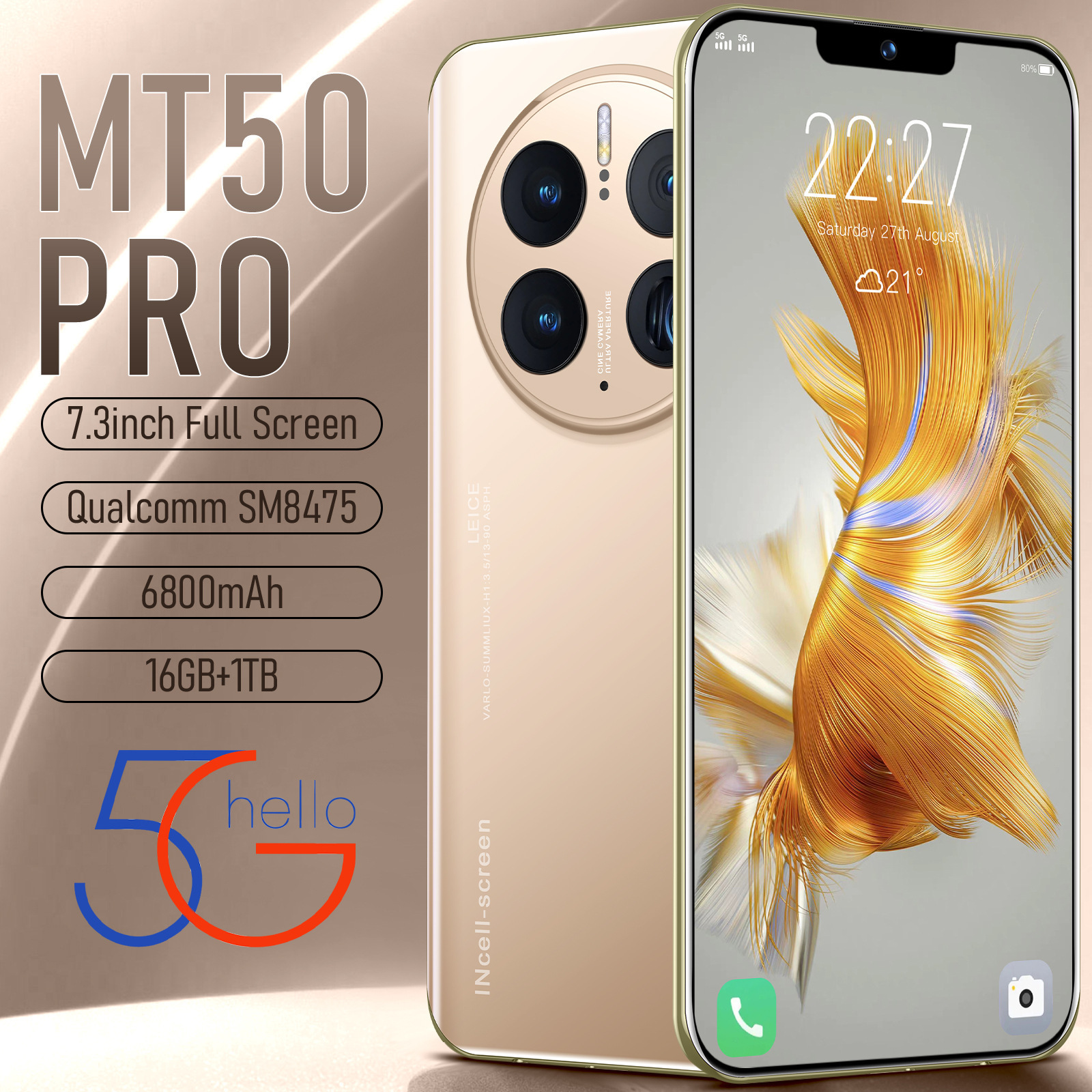 2023 Cross-border new product MA50 Pro Android mobile phone 7.3 inch large screen HD all-in-one machine at low price