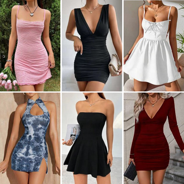 Sexy Club Wear Dresses Women Lady Elegant Bodycon Solid Color Cut Out Casual Dresses For Women