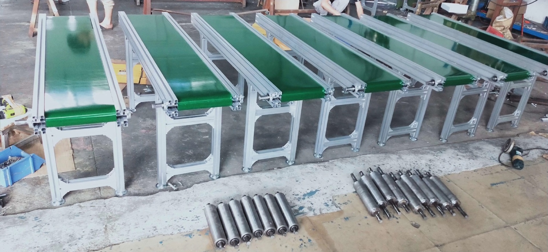 AITUO Automatic Powered Motor Green Pvc Belt Conveyor Production Assembly Line Machine