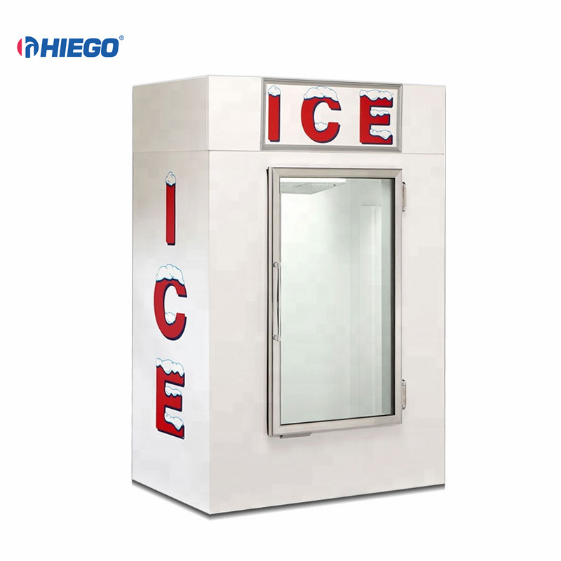 Solid Aluminium Alloy Double Doors Large Bagged Ice Storage Bin Outdoor Commercial Ice Merchandiser Freezers