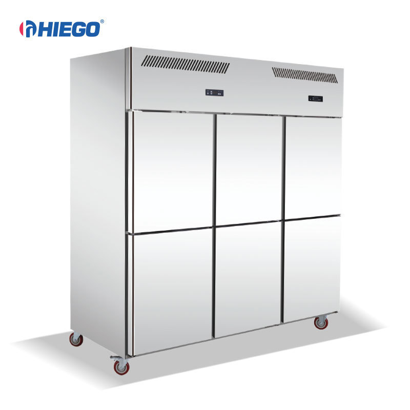 High performance New Style Supermarket Fresh Food 4 Door Stainless Steel Upright Commercial Refrigerators And Freezers