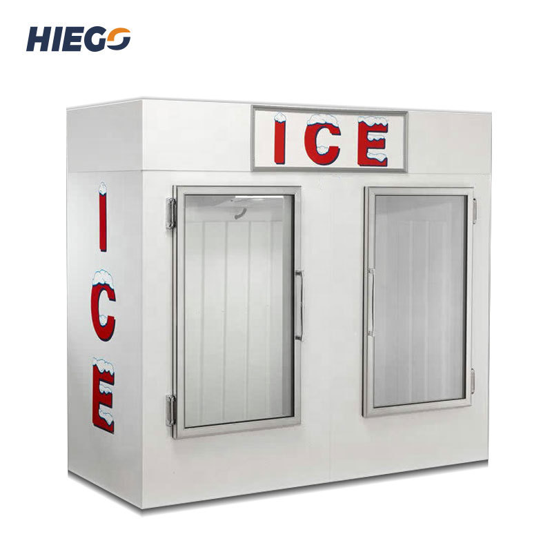 Single door outdoor bagged ice merchandise ice storage bin