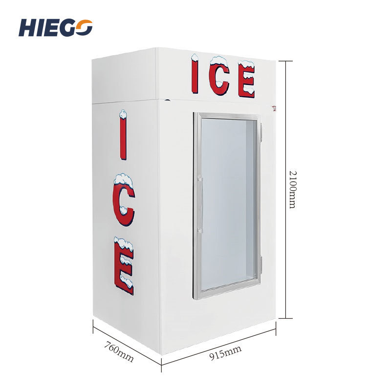 Single door outdoor bagged ice merchandise ice storage bin