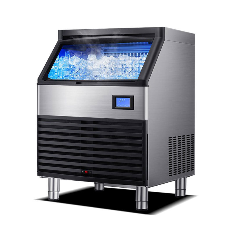 Commercial Auto cube ice making machine 80kg/24Hrs under counter ice makers for kitchen equipment