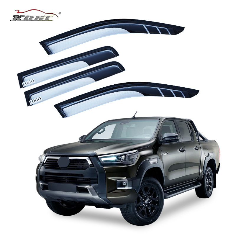 Hot Selling High Quality Exterior Accessories Window Visor Car Door Visor for Toyota HILUX  VIGO 08 PMMA Rain Protection easily