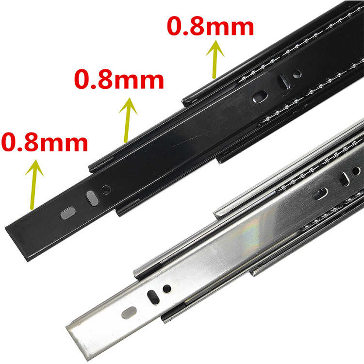 Jieyang Factory 35mm Ball Bearing Drawer Slide Rail Heavy Duty Telescopic Channel Drawer Slider