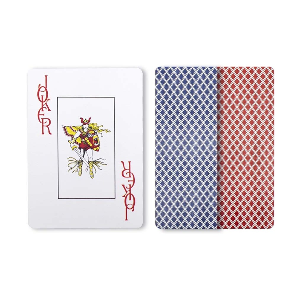 Hot Sale factory Price In Stock Double Deck Playing Cards Poker Blue & Red Color Texas Hold'em Plastic Playing Poker Card