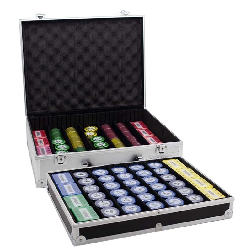 Hot Selling Style Convenient Harmless Nontoxic Acrylic two layer screen printing set code poker chips case