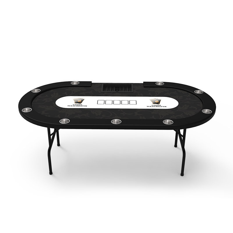 Entertainment Gambling Texas Hold'em Customized Professional Poker Table Luxury With Cup Holder Poker Table