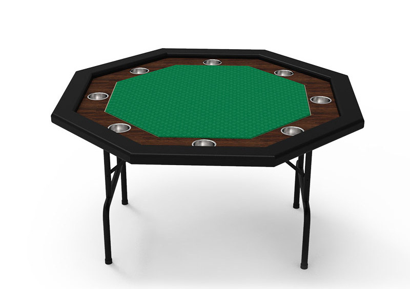 Deluxe Professional Casino Stainless Steel Leg Octagon Shaped Strong Folding Legs  Poker Card Table With Felt Mat