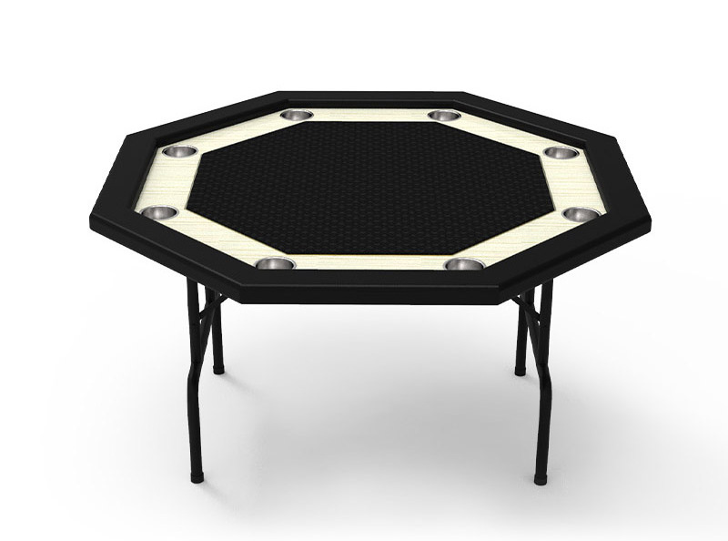 Deluxe Professional Casino Stainless Steel Leg Octagon Shaped Strong Folding Legs  Poker Card Table With Felt Mat