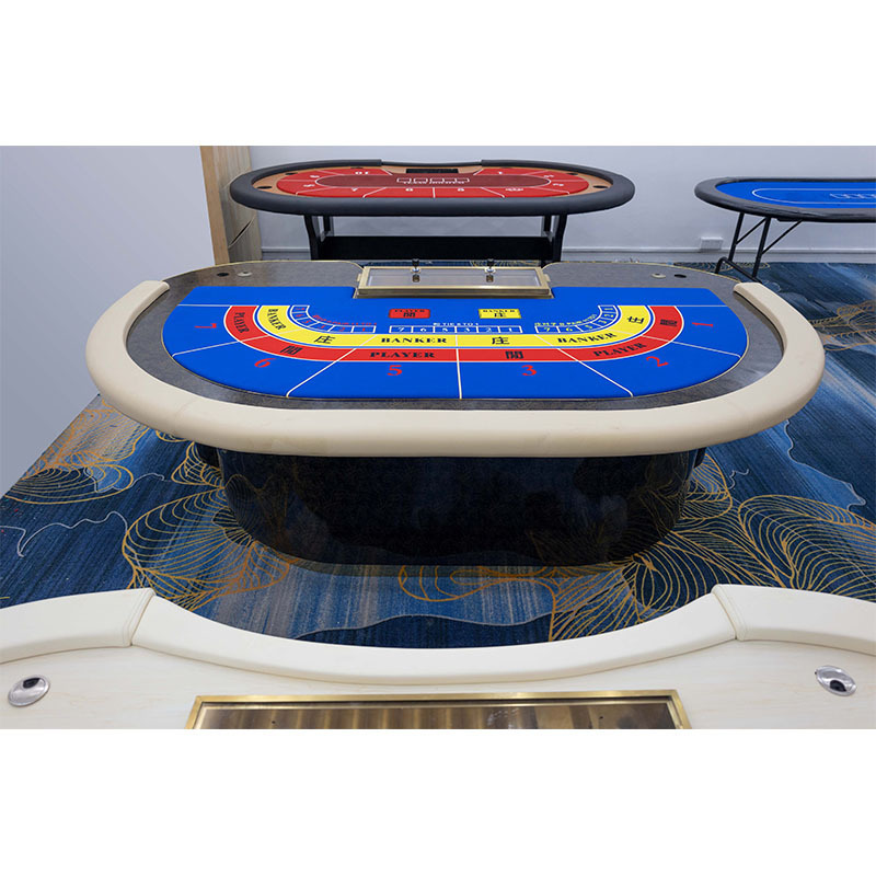 Hot Sale Top Luxury Poker Table Gambling Popular Casino 7 Player 1 Dealer  Custom Baccarat Table For Casino