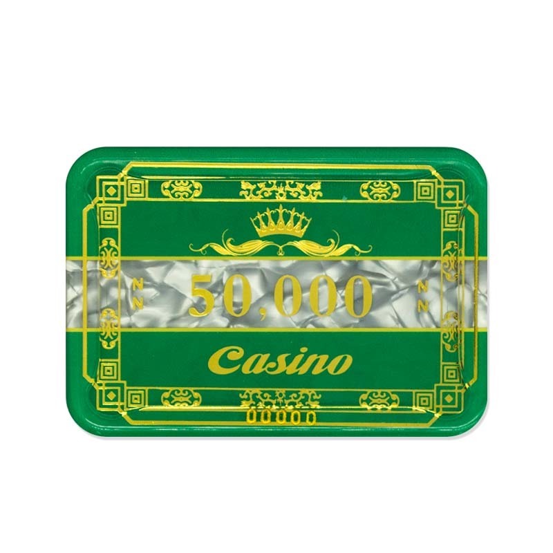 AoBo acrylic poker chips plaque 68mm 82mm 94mm rectangle uv anti-fake chip with value for casino royale gambling game