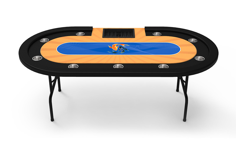 Texas Hold'em Customized Professional Poker Table Luxury with Cup Holder and Chip Plate Simple Poker Table