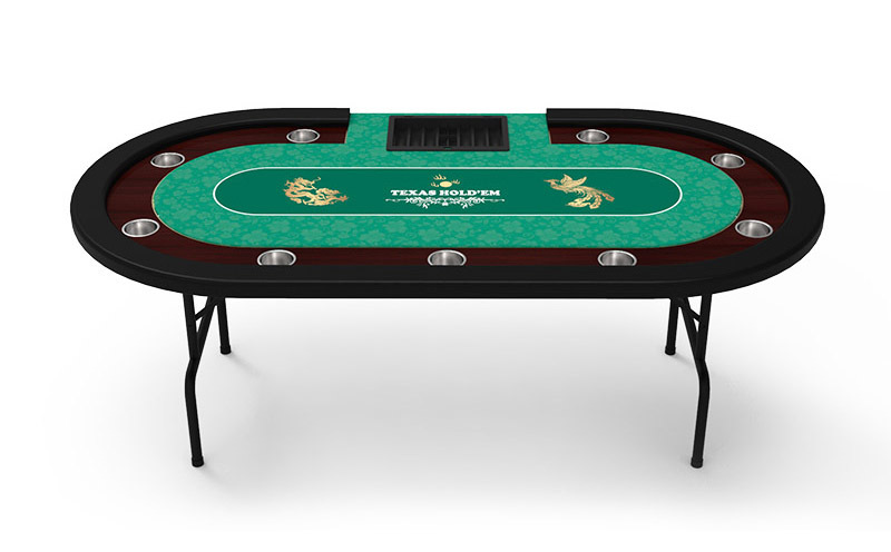 Texas Hold'em Customized Professional Poker Table Luxury with Cup Holder and Chip Plate Simple Poker Table