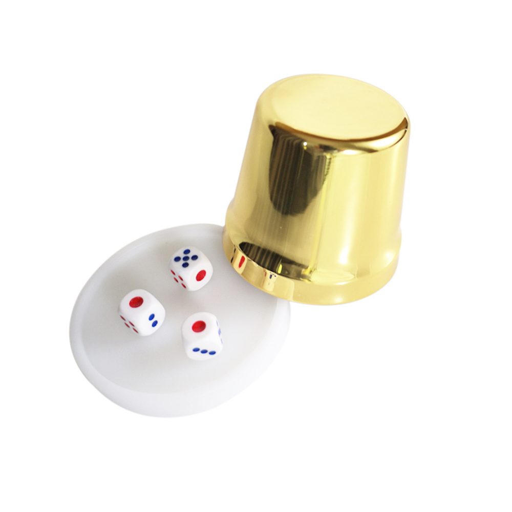 Factory Wholesale High Reflective Metal Shining Gold Poker Dice Cup for Poker Dice Gambling Dice Cup for casino