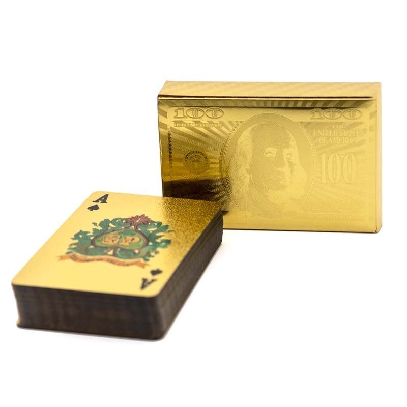 High quality custom printed magic waterproof PVC card game gold foil poker casino entertainment poker card