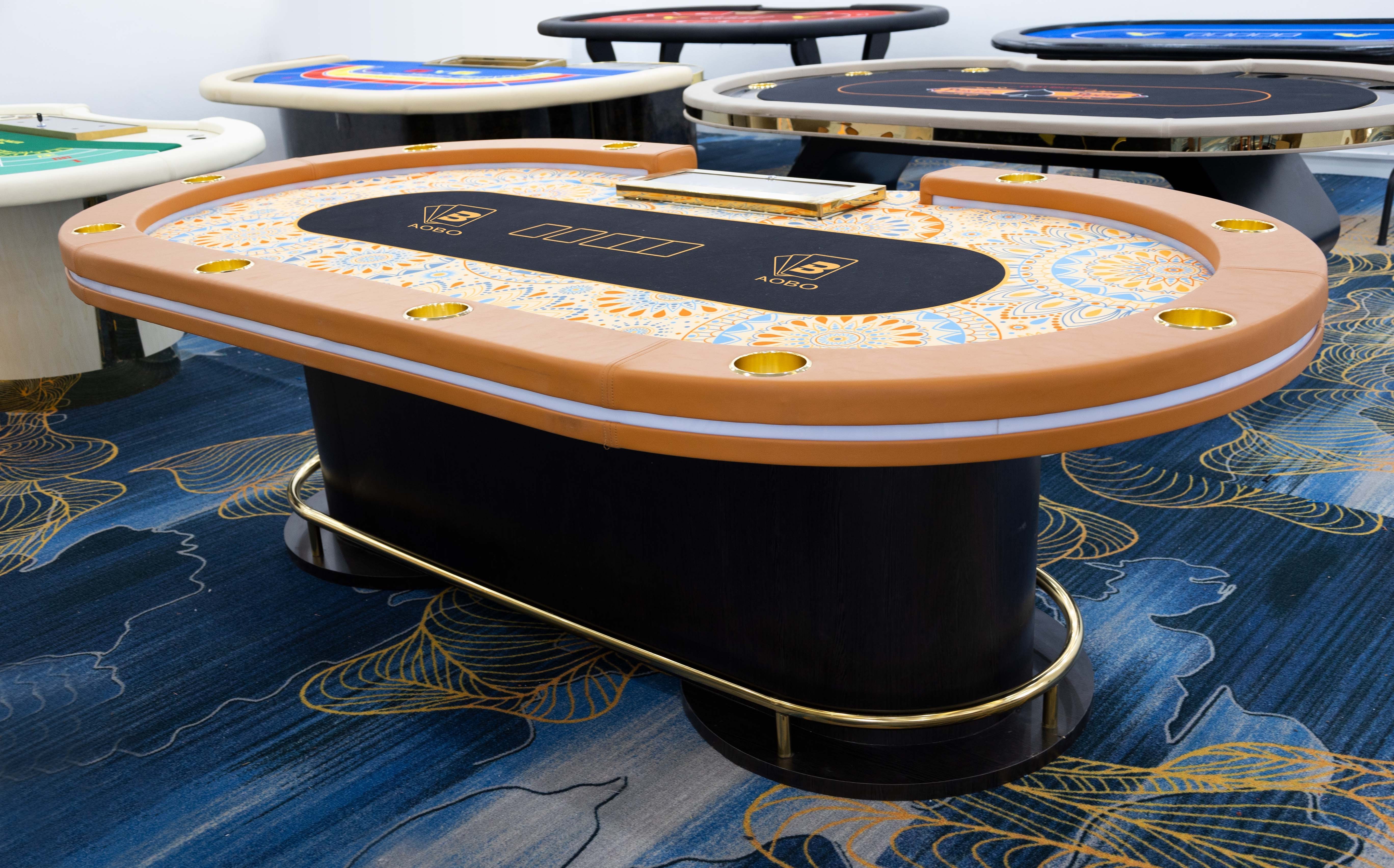 Deluxe and high-quality Texas poker table color matching advanced customization  special for Texas poker table casino