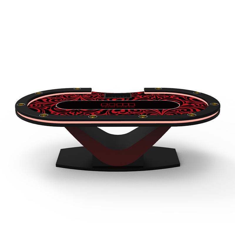 Customized Casino Professional Poker Table Luxury Texas 96 Inches With Cup Holder Leather Poker Table