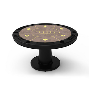 Hot sale Top-end Design Luxury Professional Round Poker Table with Solid Wooden Leg table de poker ronde