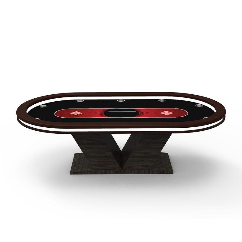 Casino Grade Luxurious LED Design Poker Table Solid Wood&Steel Bottom Texas Table For Gambling