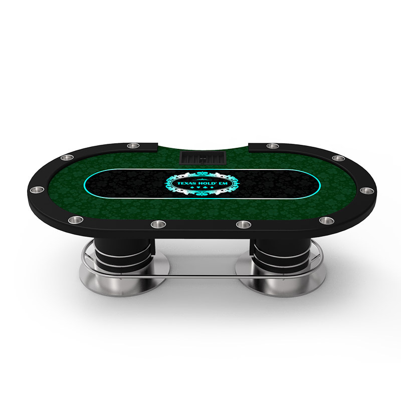 Custom Design Texas Hold'em Tables 2.4m 2.6m 10 Seats Casino Poker Table Texas Hold'em Gambling Poker Table