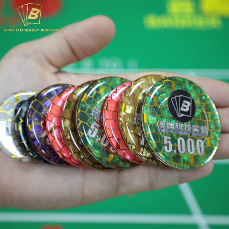 Factory Price Wholesale Acrylic/Crystal Mixed Color Poker Chip Set Casino Special Golden Silk Fantasy Color Poker Chips