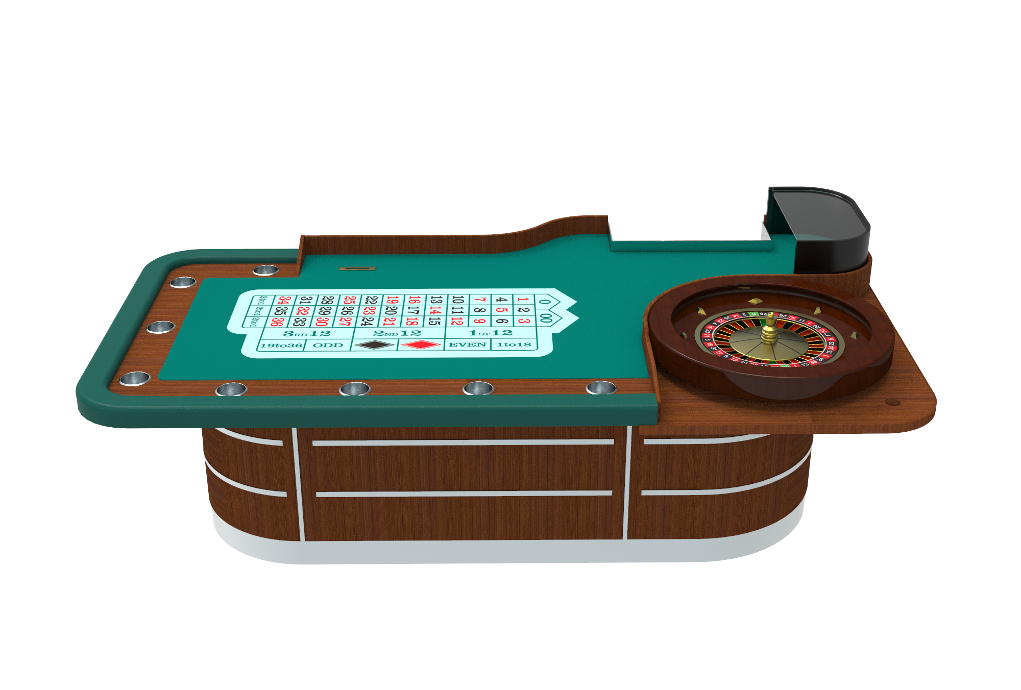 Customized luxury high-quality professional gambling roulette table poker table quality 22 inch steel pedal roulette table