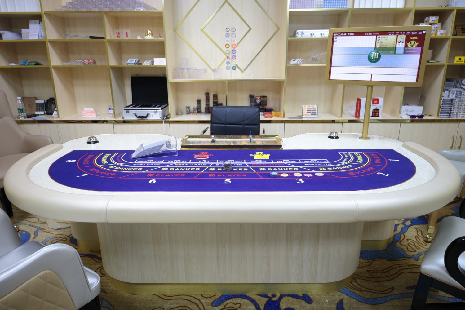 Wholesale High Quality Accept Customized Oval Wood Poker Table Set For Casino Table De Poke