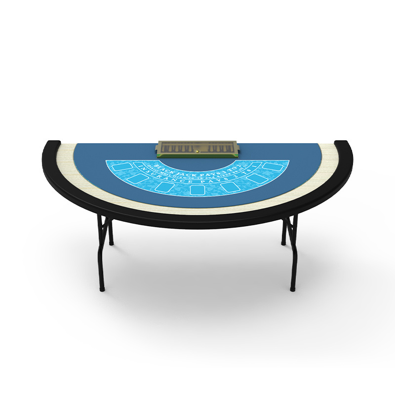 Luxurious Mdf Semicircle Blackjack Gambling Poker Table Custom Table Felt Folding Blackjack Poker Table For Sale