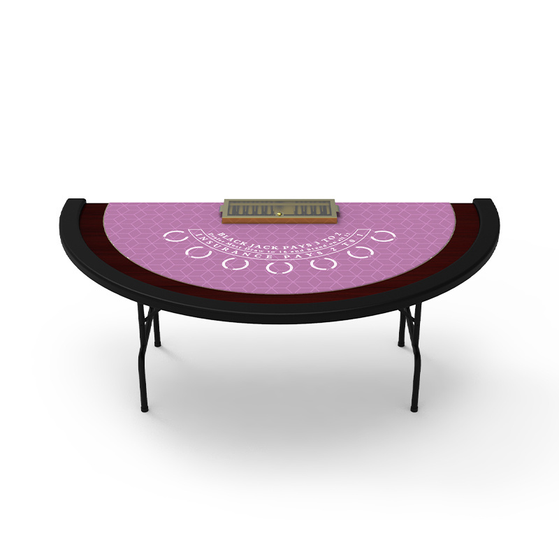 Luxurious Mdf Semicircle Blackjack Gambling Poker Table Custom Table Felt Folding Blackjack Poker Table For Sale