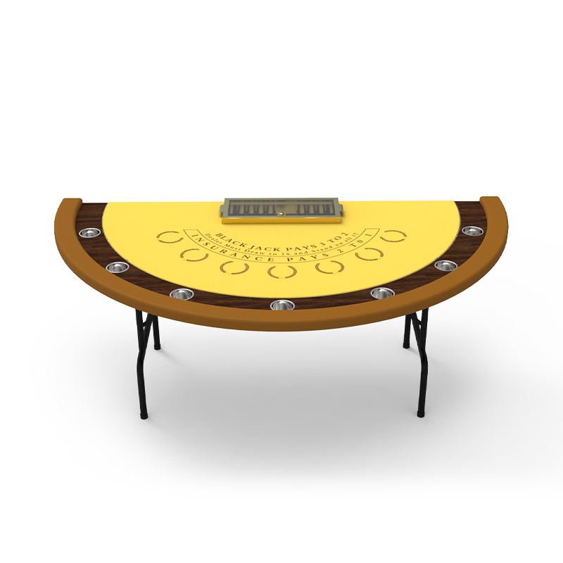 Luxurious Mdf Semicircle Blackjack Gambling Poker Table Custom Table Felt Folding Blackjack Poker Table For Sale