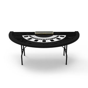 Hot Sale 215*110*80cm Casino Foldable Custom Texas Hold'em Baccarat Round Table Blackjack Folding Poker Table