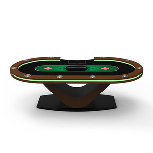 Customized Casino Professional Poker Table Luxury Texas 96 Inches With Cup Holder Leather Poker Table