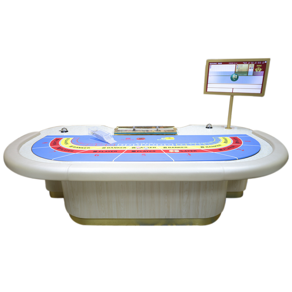 Customized Casino Luxury Baccarat Poker Table in Various Colors with chip box