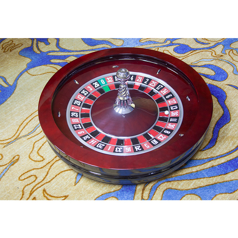 Hot selling luxury high-quality solid wood 32 inch roulette table red brown Russian roulette for casino