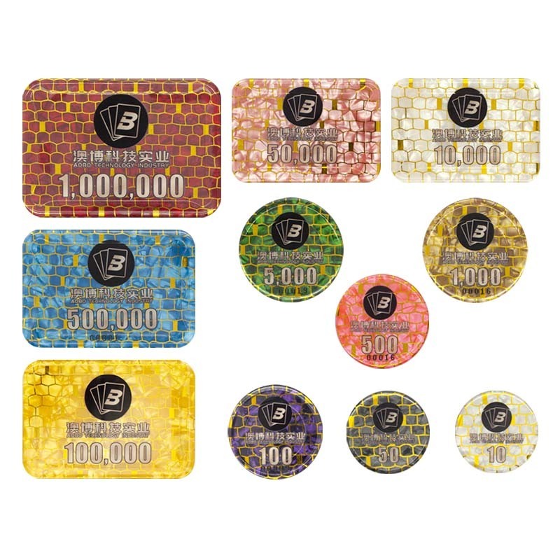 Hot Selling Style Convenient Harmless Nontoxic Custom Printed Logo Numbers Acrylic Poker Chips