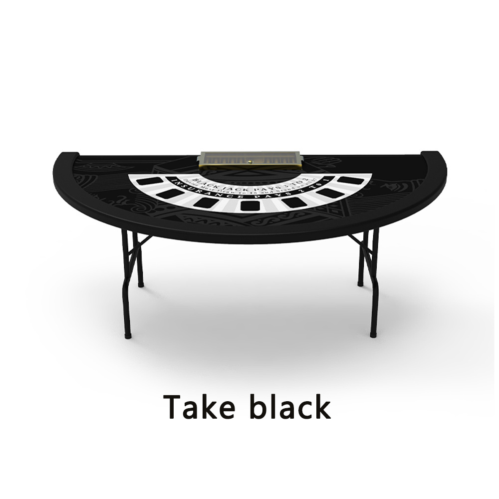 Factory Wholesale Price High Quality Black Jack Half Round Poker Table Foldable Custom Texas Poker Poker Table  for casino