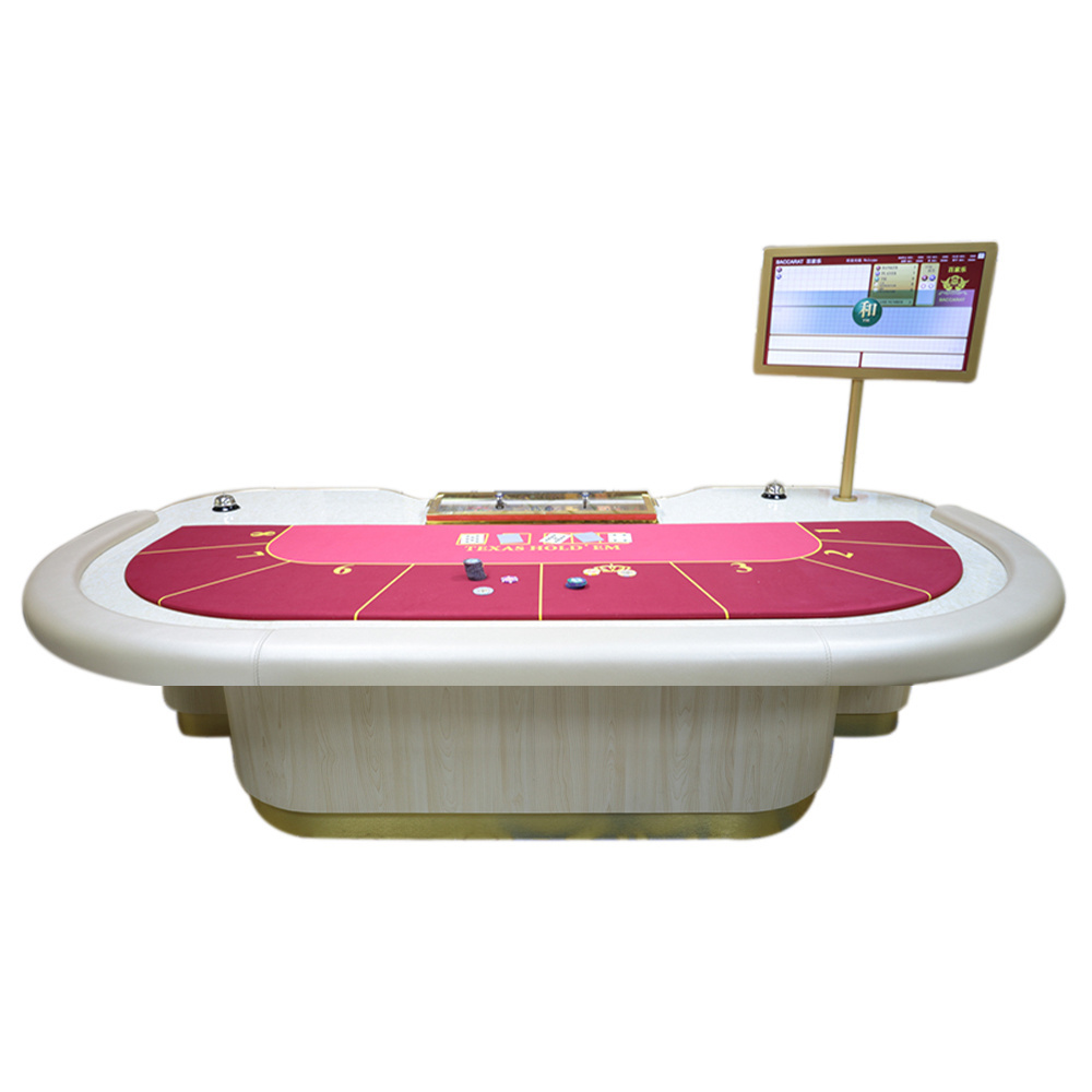 Customized Casino Luxury Baccarat Poker Table in Various Colors with chip box