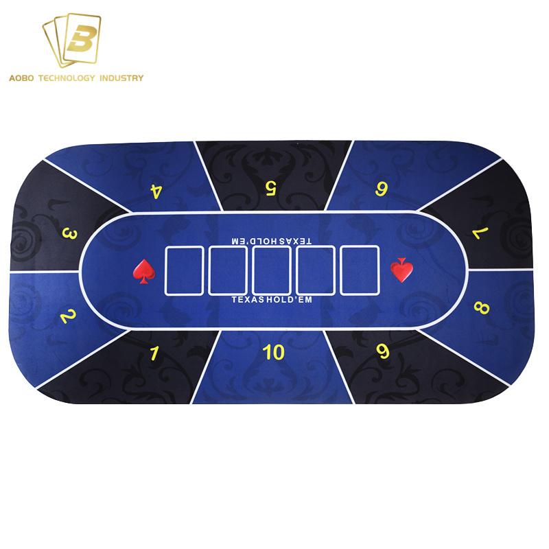 High quality factory price full sublimation printing Texas folding poker table mat customized tablecloth for casino