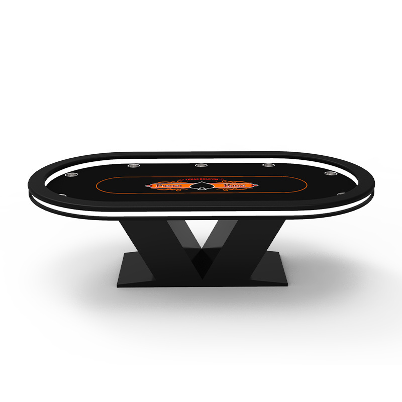 Casino Grade Luxurious LED Design Poker Table Solid Wood&Steel Bottom Texas Table For Gambling