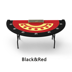 Factory Wholesale Price High Quality Black Jack Half Round Poker Table Foldable Custom Texas Poker Poker Table  for casino