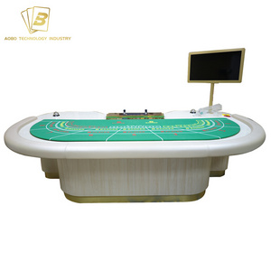 Wholesale High Quality Accept Customized Oval Wood Poker Table Set For Casino Table De Poke