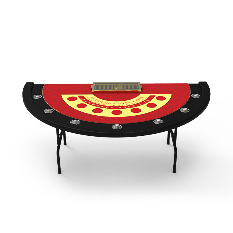 Luxurious Mdf Semicircle Blackjack Gambling Poker Table Custom Table Felt Folding Blackjack Poker Table For Sale