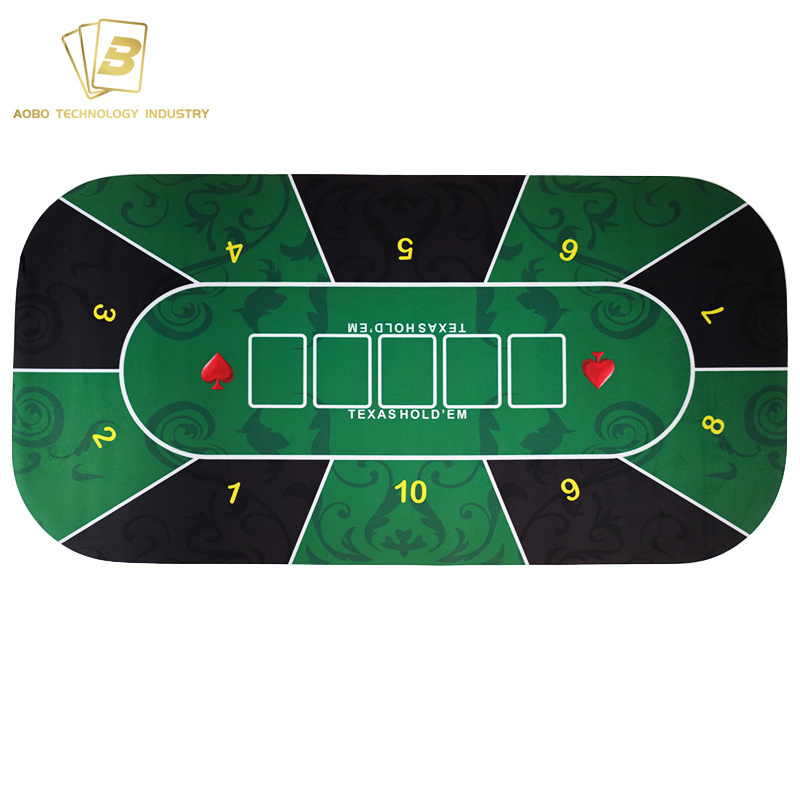 High quality factory price full sublimation printing Texas folding poker table mat customized tablecloth for casino