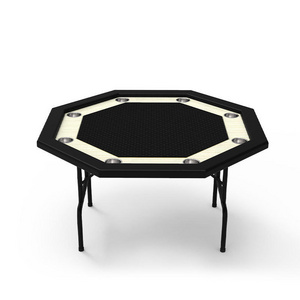 Wholesale  Fashion Folding Poker Table Top Octagon Shaped Strong Folding Legs Gambling Poker Card Table With Felt Mat