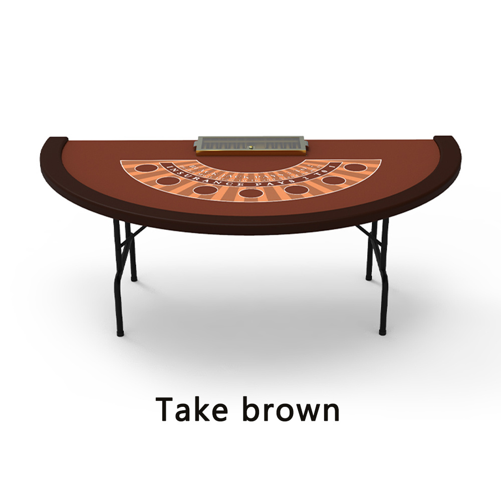 Factory Wholesale Price High Quality Black Jack Half Round Poker Table Foldable Custom Texas Poker Poker Table  for casino