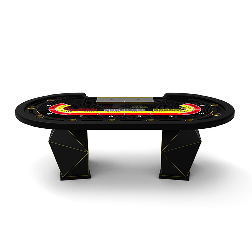 Luxury baccarat table New Design Casino Games Texas Poker Table Led Cabinet Solid Wood Gambling Table