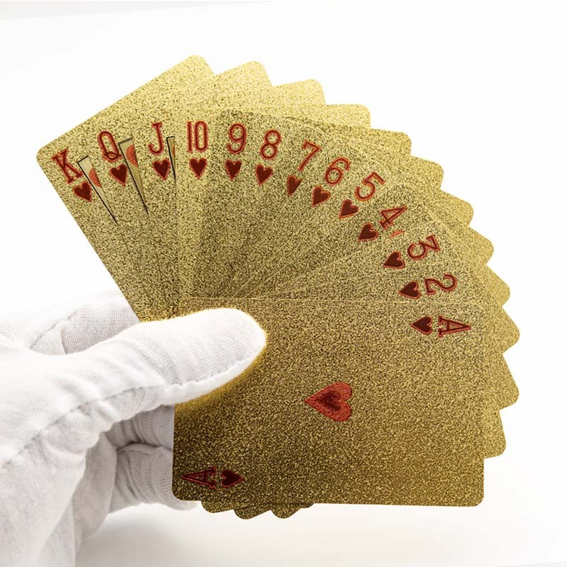 High quality custom printed magic waterproof PVC card game gold foil poker casino entertainment poker card