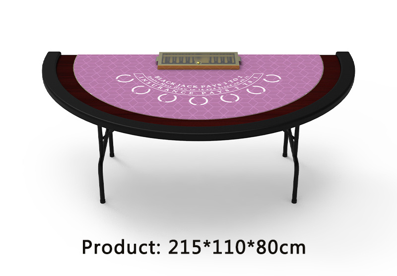 Factory Wholesale Price High Quality Black Jack Half Round Poker Table Foldable Custom Texas Poker Poker Table  for casino